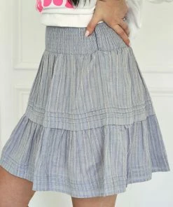 MABLE Happy Anywhere Smocked Pleated Mini Skirt