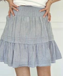 MABLE Happy Anywhere Smocked Pleated Mini Skirt
