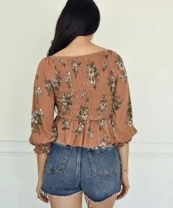 BT Nia Smocked Floral Babydoll Top TOPS