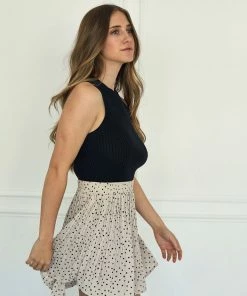 BT BOTTOMS Gina Polka Dot Pleated Shorts