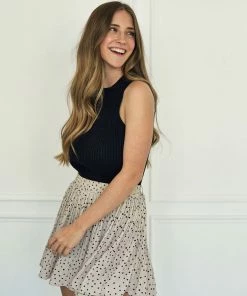 BT BOTTOMS Gina Polka Dot Pleated Shorts