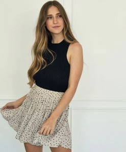 BT BOTTOMS Gina Polka Dot Pleated Shorts