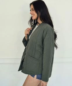 WL Charlie Quilted Padded Jacket - Green OUTERWEAR