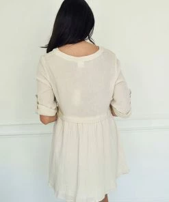 BT Yolanda Cotton Button Down Babydoll Dress BRIDAL