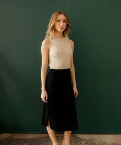 WL Robbie Ribbed Knit Midi Skirt