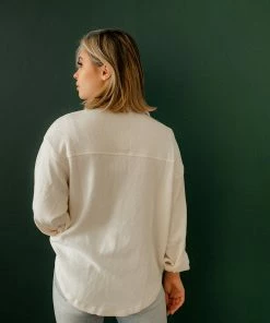 WL TOPS Ysabel Soft Ribbed Shacket Top - Cream