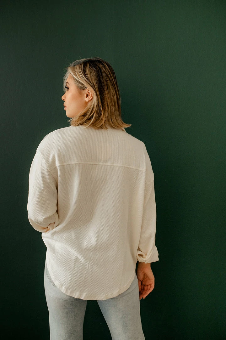 WL TOPS Ysabel Soft Ribbed Shacket Top - Cream 4 WL TOPS Ysabel Soft Ribbed Shacket Top - Cream