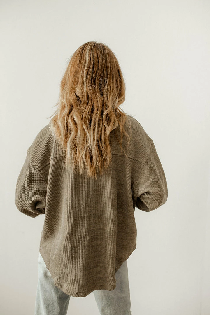 WL TOPS Ysabel Soft Ribbed Shacket Top - Olive 5 WL TOPS Ysabel Soft Ribbed Shacket Top - Olive