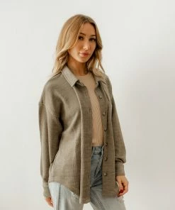 WL TOPS Ysabel Soft Ribbed Shacket Top - Olive 9 WL TOPS Ysabel Soft Ribbed Shacket Top - Olive