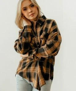 BT TOPS Grizzly Peak Plaid Button Down Top