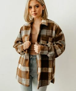 BT Give Thanks Plaid Button Down Jacket OUTERWEAR
