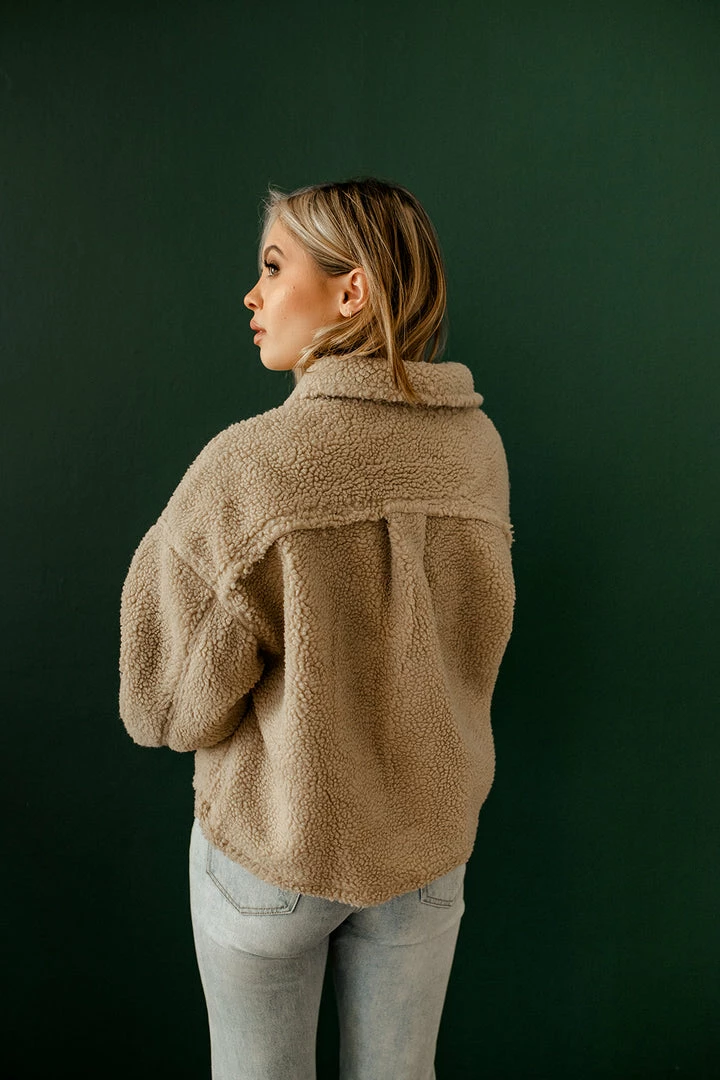 BT Rockford Pocketed Sherpa Jacket - Mocha 4 BT Rockford Pocketed Sherpa Jacket - Mocha