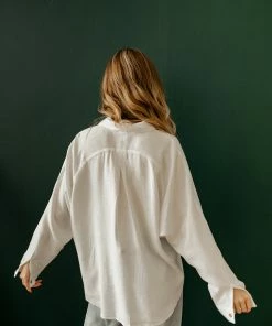 WL Roscoe Linen Button Down Top - Ivory TOPS 7 WL Roscoe Linen Button Down Top - Ivory TOPS