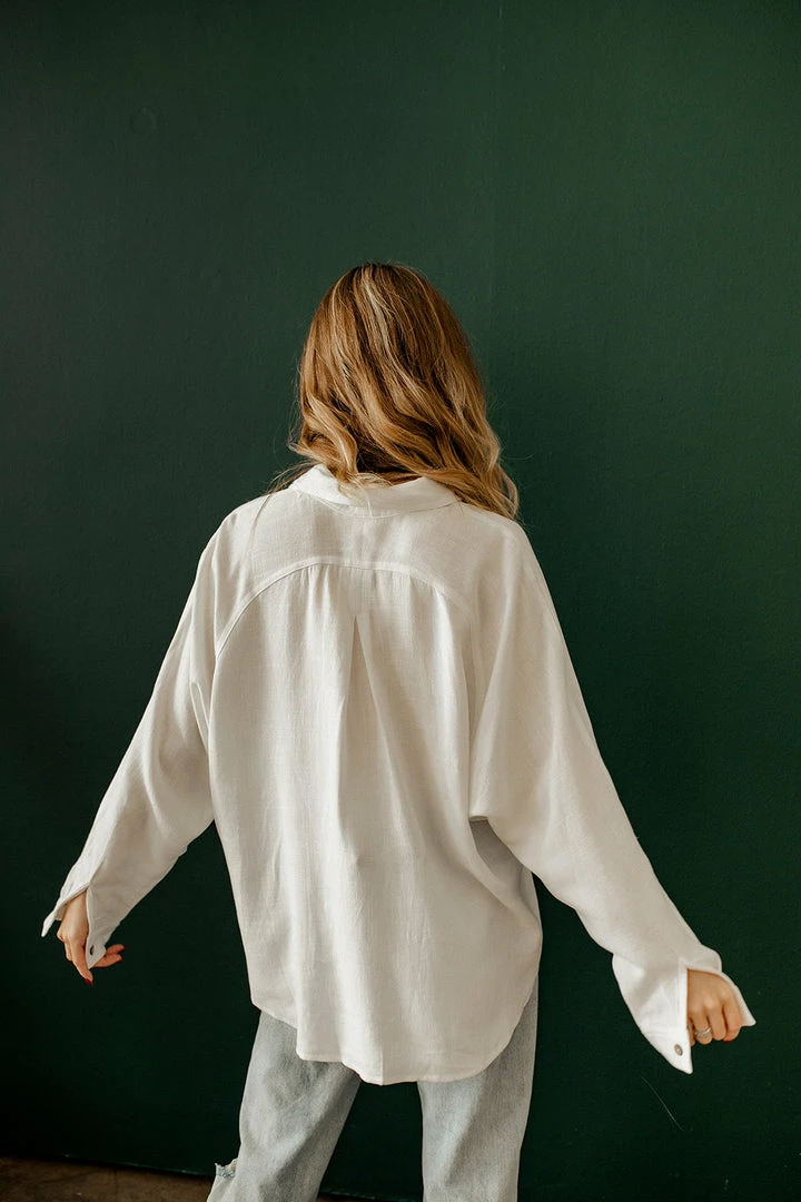 WL Roscoe Linen Button Down Top - Ivory TOPS 5 WL Roscoe Linen Button Down Top - Ivory TOPS