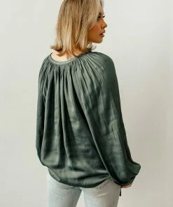 BT Harlow Satin Split Neck Blouse