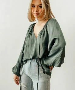 BT Harlow Satin Split Neck Blouse