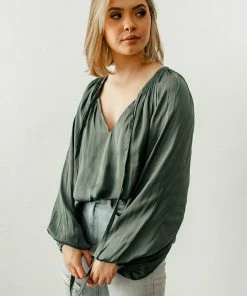 BT Harlow Satin Split Neck Blouse