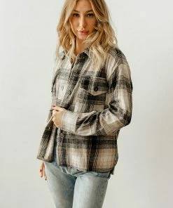 BT Jamie Cotton Plaid Button Down Top