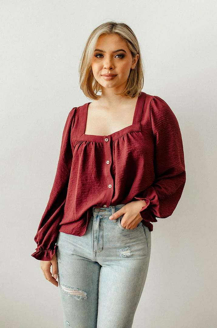 WL Lex Button Down Square Neck Blouse 3 WL Lex Button Down Square Neck Blouse