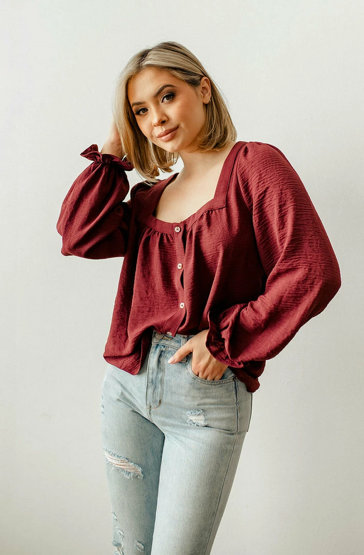 WL Lex Button Down Square Neck Blouse 4 WL Lex Button Down Square Neck Blouse