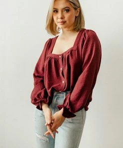 WL Lex Button Down Square Neck Blouse 12 WL Lex Button Down Square Neck Blouse