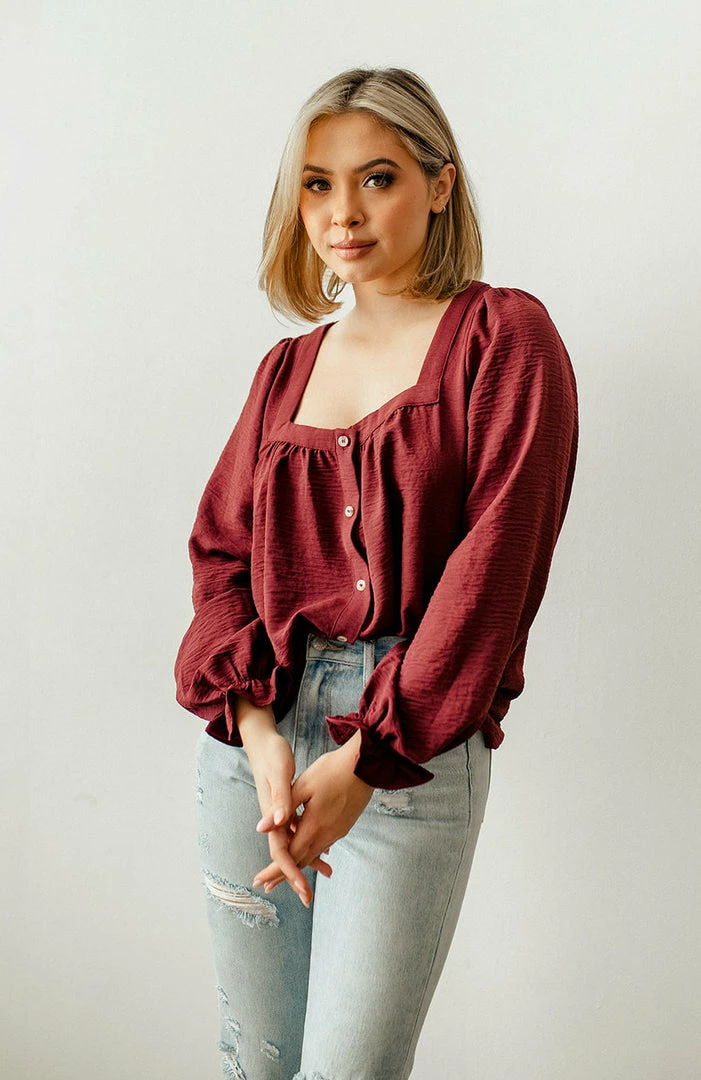 WL Lex Button Down Square Neck Blouse 5 WL Lex Button Down Square Neck Blouse