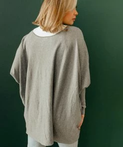 BT Josephine Twist Front Knit Top - Grey