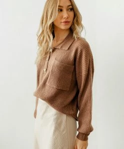 BT Dutch Knit Button Down Placket Sweater