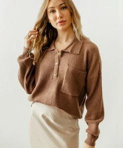 BT Dutch Knit Button Down Placket Sweater