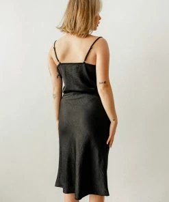 BT Trish Satin Cowl Neck Cami Tank - Black