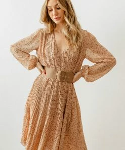 Shop Caylo DRESSES Isador Polka Dot Belted Midi Dress