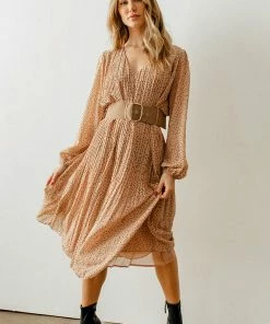 Shop Caylo DRESSES Isador Polka Dot Belted Midi Dress