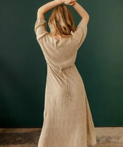 BT BUMP FRIENDLY Massimo Puff Sleeve Maxi Dress