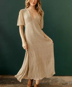 BT BUMP FRIENDLY Massimo Puff Sleeve Maxi Dress