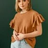 WL Diana Ruffle Sleeve Waffle Top 1 WL Diana Ruffle Sleeve Waffle Top
