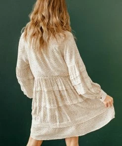BT BUMP FRIENDLY Montoya Ruffled Babydoll Dress - Light Taupe
