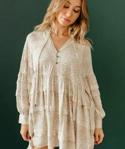 BT BUMP FRIENDLY Montoya Ruffled Babydoll Dress - Light Taupe