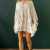 BT BUMP FRIENDLY Montoya Ruffled Babydoll Dress - Light Taupe
