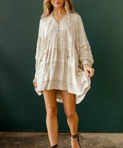 BT BUMP FRIENDLY Montoya Ruffled Babydoll Dress - Light Taupe