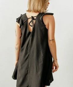 WL Chante Flutter Sleeve A-Line Dress - Black BUMP FRIENDLY