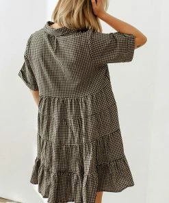BT BUMP FRIENDLY Robbie Checkered Babydoll Dress