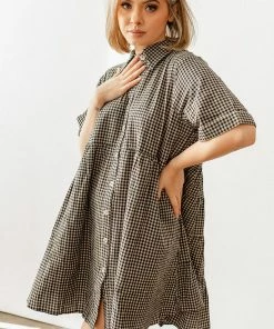 BT BUMP FRIENDLY Robbie Checkered Babydoll Dress