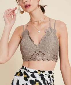 WL Cassie Padded Lace Bralette - Cocoa