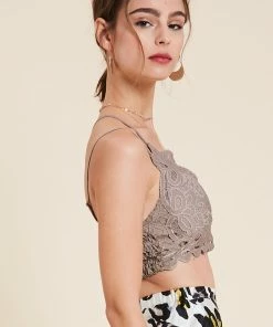 WL Cassie Padded Lace Bralette - Cocoa