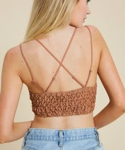 WL ACCESSORIES Cassie Padded Lace Bralette - Ginger