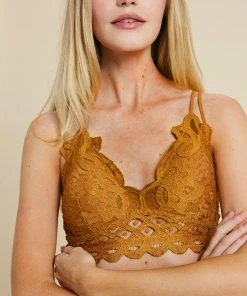 WL Cassie Padded Lace Bralette - Marigold
