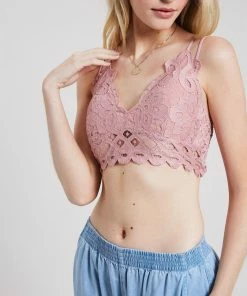 WL Cassie Padded Lace Bralette - Mauve ACCESSORIES 10 WL Cassie Padded Lace Bralette - Mauve ACCESSORIES