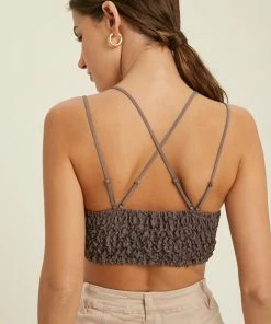 WL ACCESSORIES Cassie Padded Lace Bralette - Midnight