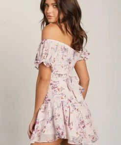 ONE & ONLY COLLECTIVE Sunny Floral Off The Shoulder Ruffle Dress DRESSES