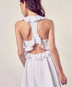 DO + BE COLLECTION Aleena Ruffle Cut Out Dress - White 22 DO + BE COLLECTION Aleena Ruffle Cut Out Dress - White